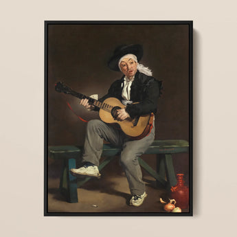 The Spanish Singer - Edouard Manet Art Print / Canvas, 12x16’’ / 31x41cm / Black Frame, Posters Prints & Visual Artwork, Toby Leon
