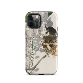 Sparrow on a Branch - Kono Bairei Meiji Bird Phone Case Bird Wisteria Phone Case Bairei Meiji Era, Meiji-era Japan, Era Iphone Toby Leon
