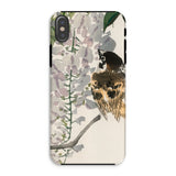 Sparrow on a Branch - Kono Bairei Meiji Bird Phone Case Phone Case Painted Design Bird Perched Branches Bairei Meiji Era, Meiji-era Japan,