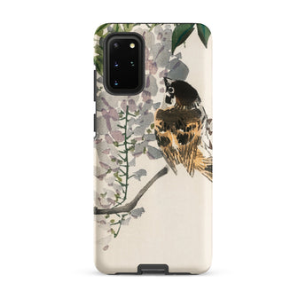 Sparrow on a Branch - Kono Bairei Meiji Bird Phone Case Phone Case Delicate Watercolor Illustration Bird Perched Among Bairei Meiji Era,