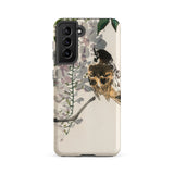 Sparrow on a Branch - Kono Bairei Meiji Bird Phone Case Phone Case Detailed Illustration Bird Perched Branch Amidst Bairei Meiji Era,