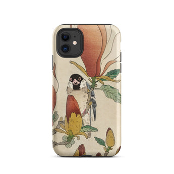 Sparrow on Magnolia - Ohara Koson Kachō-e Phone Case Iphone 11 / Matte Bird Flower, Koson’s Mesmerizing, Artistry Mobile Cases