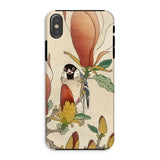 Sparrow on Magnolia - Ohara Koson Kachō-e Phone Case Iphone Xs / Matte Bird Flower, Koson’s Mesmerizing, Artistry Mobile Cases