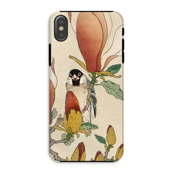 Sparrow on Magnolia - Ohara Koson Kachō-e Phone Case Iphone Xs / Matte Bird Flower, Koson’s Mesmerizing, Artistry Mobile Cases