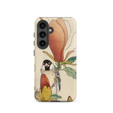 Sparrow on Magnolia - Ohara Koson Kachō-e Phone Case Samsung Galaxy S24 / Matte Beige Detailed Illustration Bird Perched Stylized, Koson’s
