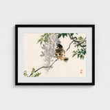 Sparrow on a Branch - Kono Bairei Meiji Era Art Print / Canvas Meiji-era Avian Marvel, Nature’s Ephemeral Beauty Prints