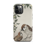 Passeri che si nutrono - Custodia giapponese per iPhone con uccello di Ohara Koson, 12 Pro Max / Opaca, Custodie per telefoni cellulari, Toby Leon