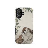 Passeri che si nutrono - Custodia giapponese per iPhone con uccello di Ohara Koson, 17 / Opaca, Custodie per telefoni cellulari, Toby Leon