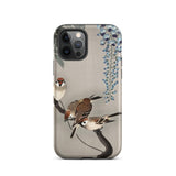 Mussen en blauweregen - Ohara Koson Shin-hanga iPhone-case, 12 Pro / Mat, Telefoonhoesjes, Toby Leon