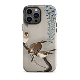 Mussen en blauweregen - Ohara Koson Shin-hanga iPhone-case, 13 Pro Max / Mat, Telefoonhoesjes, Toby Leon