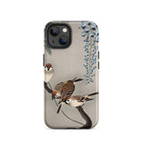 Mussen en blauweregen - Ohara Koson Shin-hanga iPhone-case, 14 / Mat, Telefoonhoesjes, Toby Leon