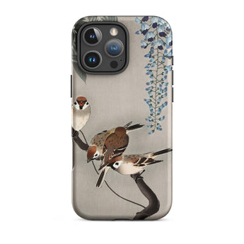 Mussen en blauweregen - Ohara Koson Shin-hanga iPhone-case, 16 Pro Max / Mat, Telefoonhoesjes, Toby Leon