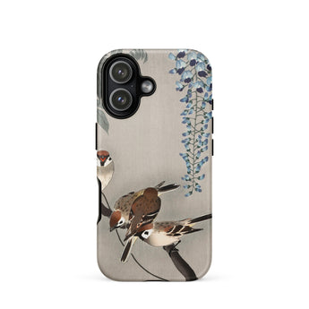 Mussen en blauweregen - Ohara Koson Shin-hanga iPhone-case, 17 / Mat, Telefoonhoesjes, Toby Leon