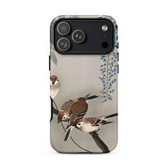 Mussen en blauwe regen - Ohara Koson Shin-hanga iPhone-hoesje, 17 Pro Max / Mat, Telefoonhoesjes, Toby Leon