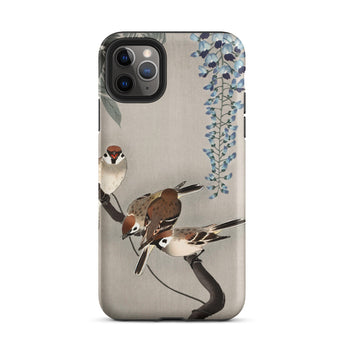 Sparrows and Wisteria - Ohara Koson Shin-hanga Phone Case Iphone 11 Pro Max / Matte Bird-themed Phone Case Ohara Koson, Koson-inspired