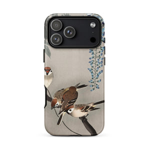 Sparrows and Wisteria - Ohara Koson Shin-hanga Phone Case Iphone 17 Pro Max / Matte Iphone 13 Pro Max Case Bird Design Black Ohara Koson,
