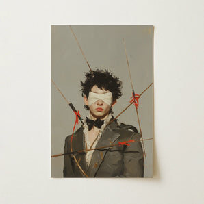 Spearhead - Dapper Gay Outlaw Art Print / Canvas Rectangular Stylized Portrait Person Dark Tousled Dandy, Prints