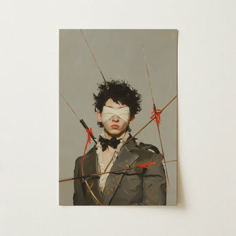 Spearhead - Dapper Gay Outlaw Art Print / Canvas Rectangular Stylized Portrait Person Dark Tousled Dandy, Prints