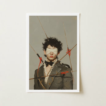 Spearhead - Dapper Gay Outlaw Art Print / Canvas Framed Person Dark Curly Hair White Dandy, Prints