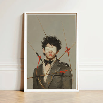 Spearhead - Dapper Gay Outlaw Art Print / Canvas Framed Person Dark Curly Hair Blindfolded Dandy, Prints