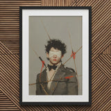 Spearhead - Dapper Gay Outlaw Art Print / Canvas Black Framed Poster Blindfolded Man Suit Bow Tie Dandy, Prints