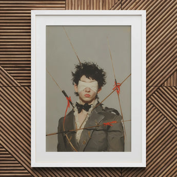 Spearhead - Dapper Gay Outlaw Art Print / Canvas White Framed Portrait Blindfolded Man Bow Tie Suit Dandy, Prints