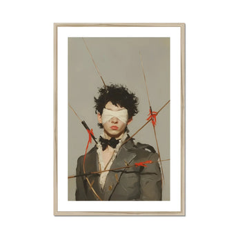 Spearhead - Gay Outlaw Dandy Art Print, Framed Portrait Blindfolded Man Pierced Arrows
