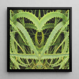 Spiked - Trippy Aloe Vera Botanical Art Print / Canvas Framed Symmetrical Kaleidoscopic Design Vibrant Green Humble, Prints
