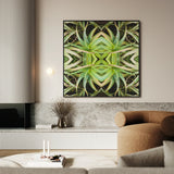 Spiked too - Trippy Aloe Vera Botanical Op Art Print / Canvas, Morphs Aloe Vera, Verdant Rorschach Test, Trippy Aloe Vera