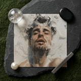 Spilled Milk - Dreamy Gay Art Erotica Giclee Print / Canvas Square Man Dark Hair Beard Submerged Ethereal Sea, Milky Waters, Prints