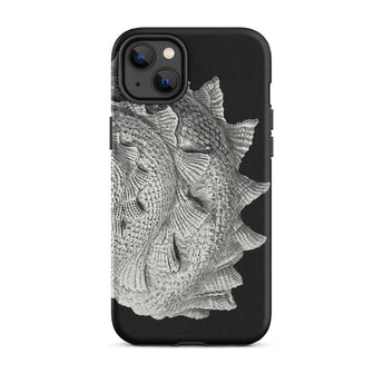 Spiral Shell - Ernst Haeckel Sea Life Graphic Phone Case Iphone 14 Plus / Matte Black Phone Case Fish Scale Design Ernst Haeckel Sea, Sea