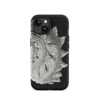 Spiral Shell - Ernst Haeckel Sea Life Graphic Phone Case Iphone 15 / Matte Black Phone Case Silver Fish Design Ernst Haeckel Sea, Sea Life,
