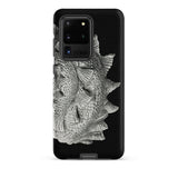 Spiral Shell - Ernst Haeckel Sea Life Graphic Phone Case Samsung Galaxy S20 Ultra / Matte Black Phone Case Detailed Monochrome Illustration