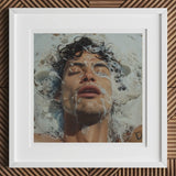 Splish Splash - Gaysian Male Erotica Art Print / Canvas Framed Man’s Face Covered White Foamy Liquid Homoerotic, Tactile Symphony Prints
