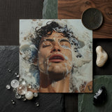 Splish Splash - Gaysian Male Erotica Art Print / Canvas Square Man Dark Wet Hair Closed Homoerotic, Tactile Symphony Prints