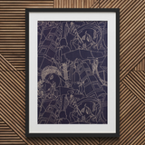 Spqr - Victor Proetz dekorativer Textilmuster-Kunstdruck / Leinwand, 20x30’’ / 51x76cm / Schwarzer Rahmen / Passepartout, Poster, Drucke & Visuelles