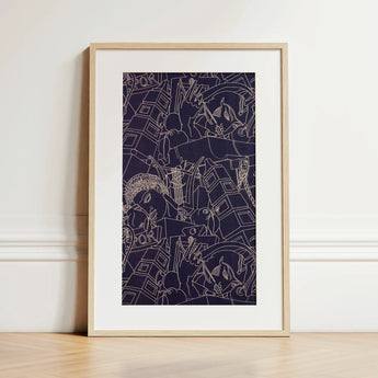 Spqr - Victor Proetz Decorative Textile Pattern Art Print / Canvas, 12x18’’ / 31x46cm / Natural Frame / Matboard, Posters Prints & Visual