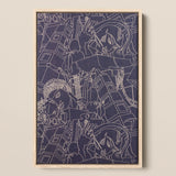 Spqr - Victor Proetz Decorative Textile Pattern Art Print / Canvas, 12x18’’ / 31x46cm / Natural Frame, Posters Prints & Visual Artwork,