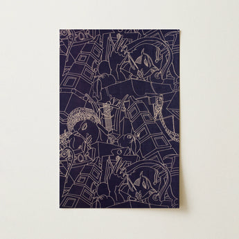 Spqr - Victor Proetz Decorative Textile Pattern Art Print / Canvas, 12x18’’ / 31x46cm / Unframed / no Border, Posters Prints & Visual