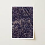 Spqr - Victor Proetz Decorative Textile Pattern Art Print / Canvas Framed Abstract Intricate White Line Drawings, Mesmerizing Prints