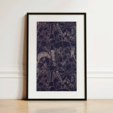 Spqr - Victor Proetz Decorative Textile Pattern Art Print / Canvas Black-framed Art Print White Mat Abstract Design Stylized Victor Proetz