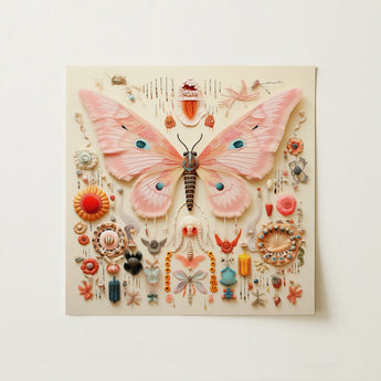 Spreadwinged Empress - Alien Butterfly Taxonomy Art Print / Canvas, 12x12’’ / 31x31cm / Unframed / no Border, Posters Prints & Visual