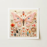 Spreadwinged Empress - Alien Butterfly Taxonomy Art Print / Canvas Delicate Pink Blue Eye Spots Crafted Layered Exquisite, Species, Prints