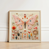 Delicate Pink Butterfly Sculpture Intricate Textured Wings Detailed Exquisite Taxonomy, Alien Species, Art