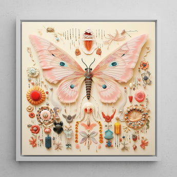 Spreadwinged Empress - Alien Butterfly Taxonomy Art Print / Canvas Delicate Pink Sculpture Intricate Patterns Blue Eye Exquisite, Species,