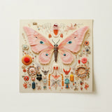 Spreadwinged Empress - Alien Butterfly Taxonomy Art Print / Canvas Delicate Pink Sculpture Intricate Patterns Dark Segmented Exquisite,