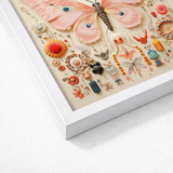 Delicate Pink Butterfly Intricate Patterns Metallic Blue Eye Exquisite Taxonomy, Alien Species, Art