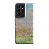 Spring in Giverny - Claude Monet Phone Case Samsung Galaxy S21 Ultra / Matte Sleek Phone Case Soft-focus Impressionist Landscape Pale Blue