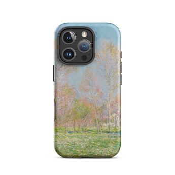 Spring in Giverny - Claude Monet Phone Case Iphone 16 Pro / Matte Phone Case Soft-focus Impressionist Landscape Pale Pink Green Claude