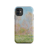 Spring in Giverny - Claude Monet Phone Case Iphone 11 / Matte Phone Case Soft-focus Impressionist Landscape Pale Pink Green Claude Monet